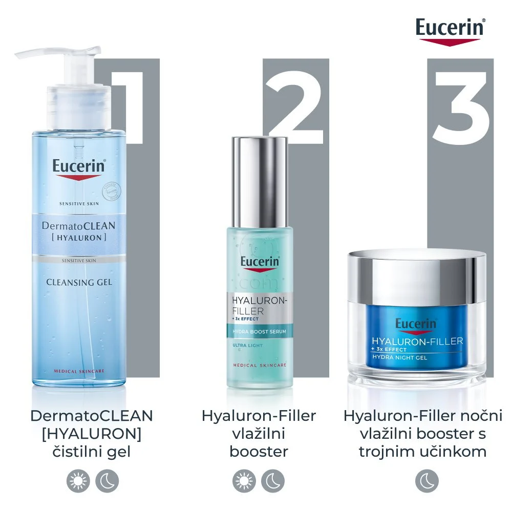 Eucerin Hyaluron-Filler, nočni vlažilni booster s trojnim učinkom (50 ml)